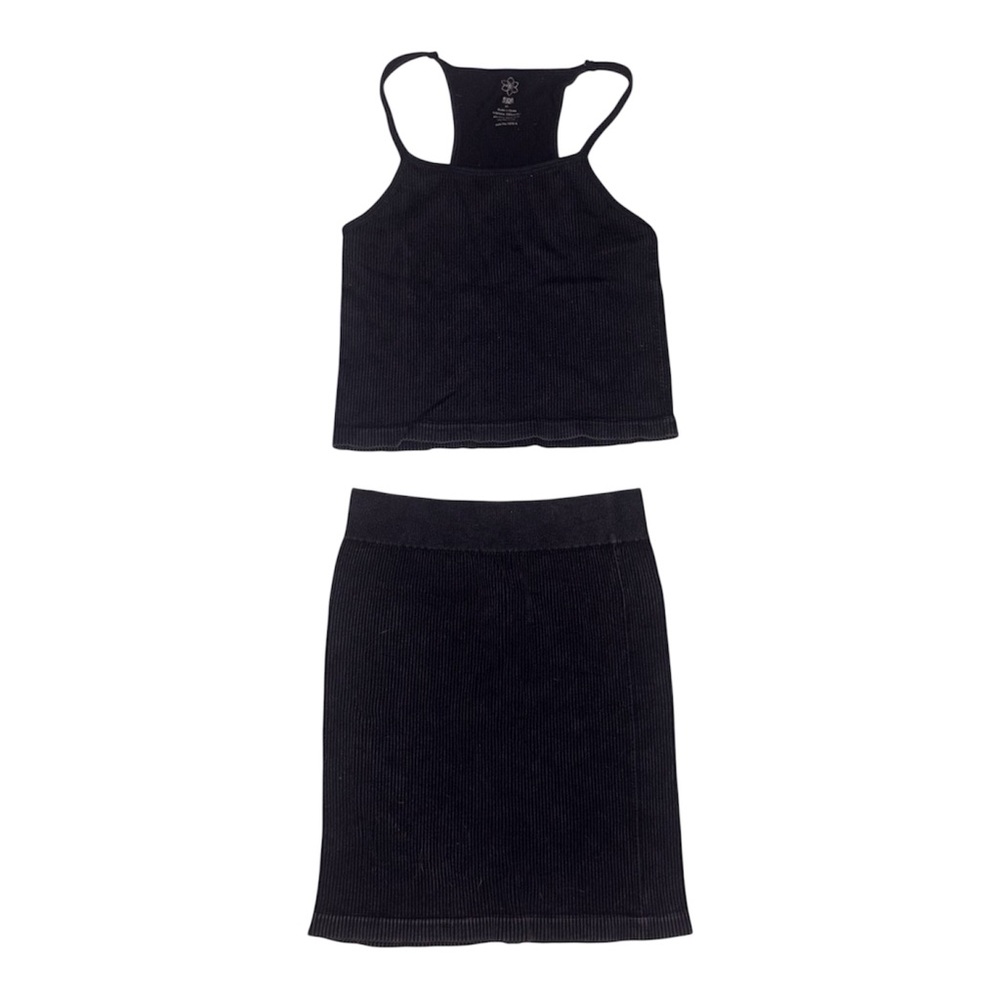 Distressed Skirt Set